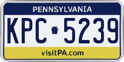 PA license plate KPC5239