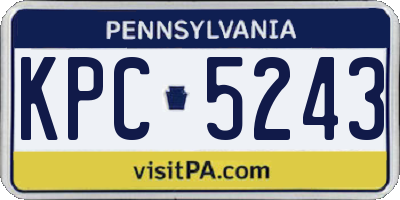 PA license plate KPC5243