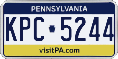 PA license plate KPC5244