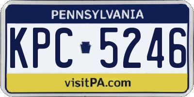 PA license plate KPC5246