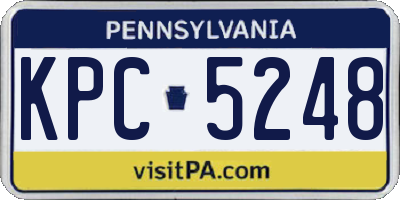 PA license plate KPC5248