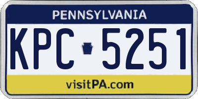 PA license plate KPC5251