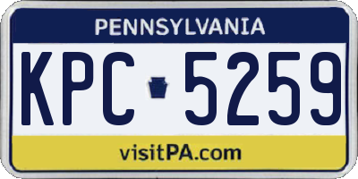 PA license plate KPC5259