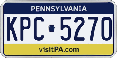PA license plate KPC5270