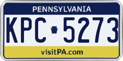 PA license plate KPC5273