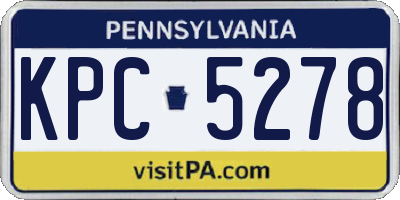 PA license plate KPC5278