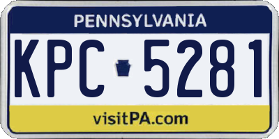 PA license plate KPC5281