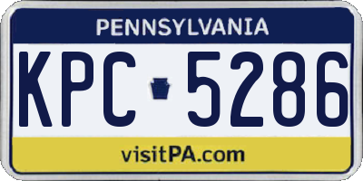 PA license plate KPC5286
