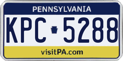PA license plate KPC5288