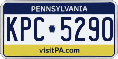 PA license plate KPC5290