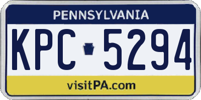 PA license plate KPC5294