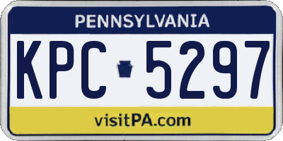 PA license plate KPC5297