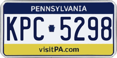 PA license plate KPC5298