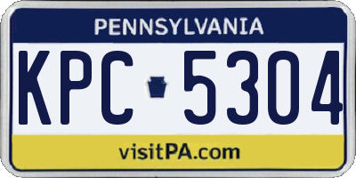 PA license plate KPC5304