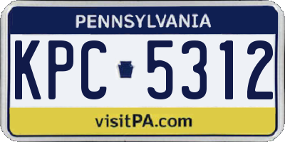 PA license plate KPC5312