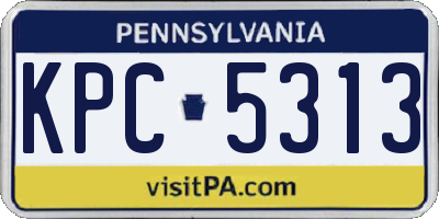 PA license plate KPC5313