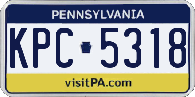 PA license plate KPC5318