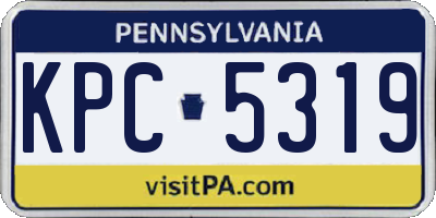 PA license plate KPC5319