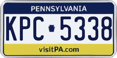 PA license plate KPC5338
