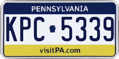 PA license plate KPC5339