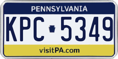 PA license plate KPC5349