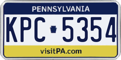 PA license plate KPC5354