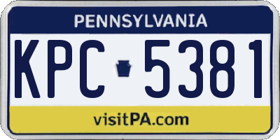 PA license plate KPC5381