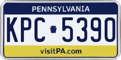 PA license plate KPC5390