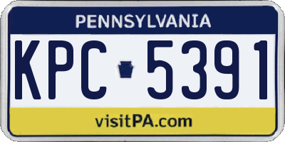 PA license plate KPC5391