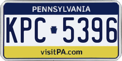 PA license plate KPC5396