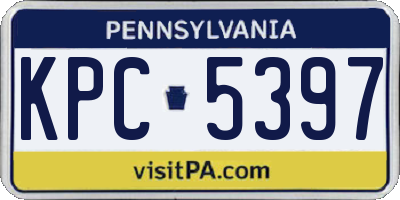 PA license plate KPC5397