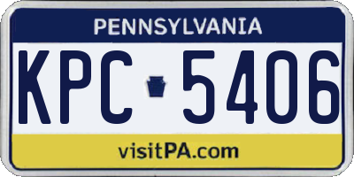 PA license plate KPC5406