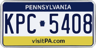 PA license plate KPC5408