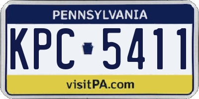 PA license plate KPC5411