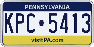 PA license plate KPC5413