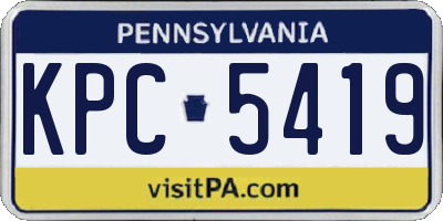 PA license plate KPC5419