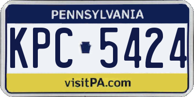 PA license plate KPC5424
