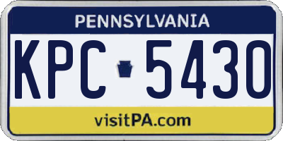 PA license plate KPC5430