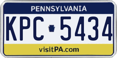 PA license plate KPC5434