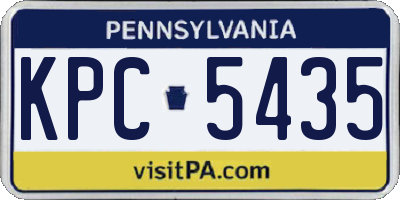 PA license plate KPC5435