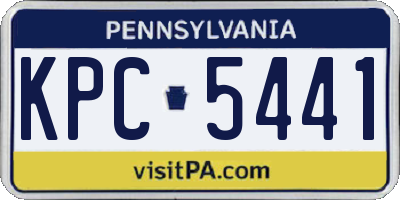 PA license plate KPC5441
