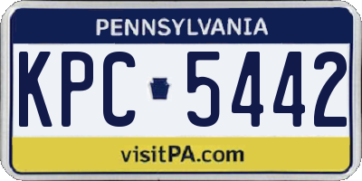 PA license plate KPC5442