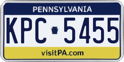 PA license plate KPC5455