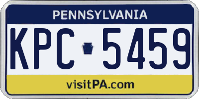 PA license plate KPC5459