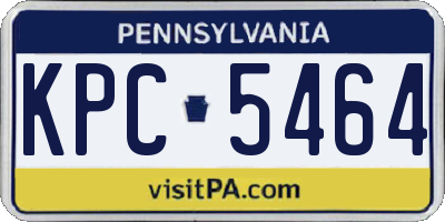 PA license plate KPC5464
