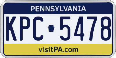 PA license plate KPC5478