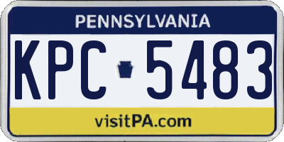 PA license plate KPC5483
