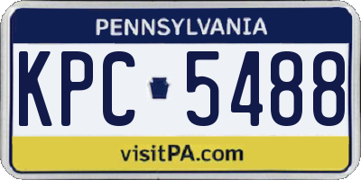 PA license plate KPC5488