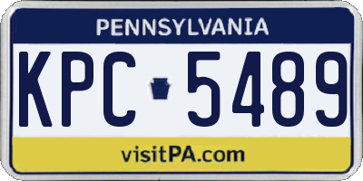 PA license plate KPC5489