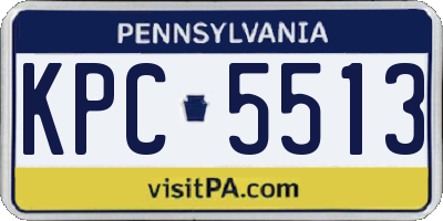 PA license plate KPC5513